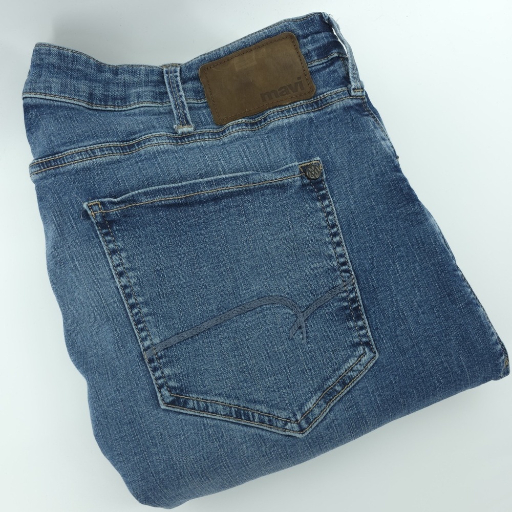 Mavi Zach Straight Leg Jeans Mens 38x32 Blue‎ Denim Cotton Blend Comfort Stretch